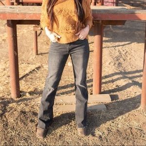 Flying monkey washed dark grey jeans